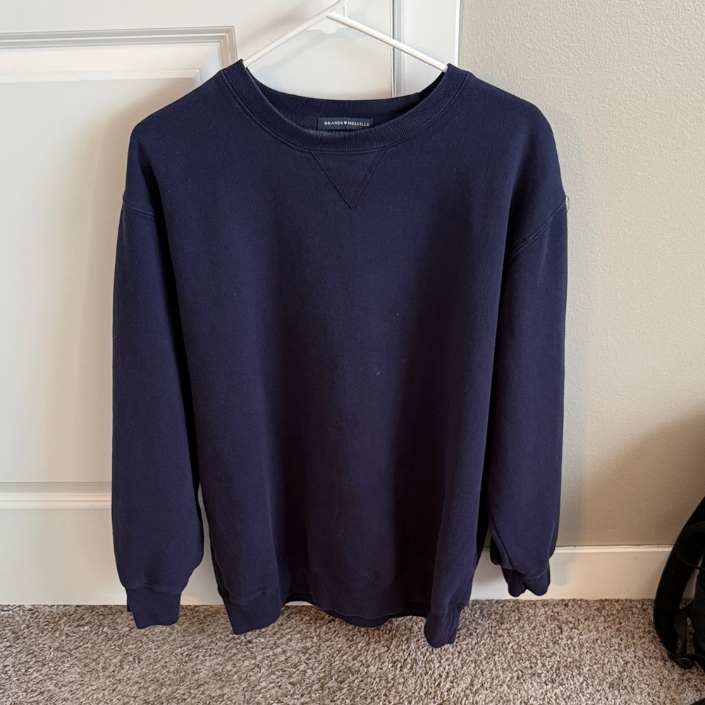 Brandy Melville Navy Blue oversized Crew Sweater